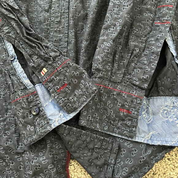 Vintage Italia Reserved Stock Men's Button-Down Shirt Navy Blue Cotton XL - Picture 5 of 7